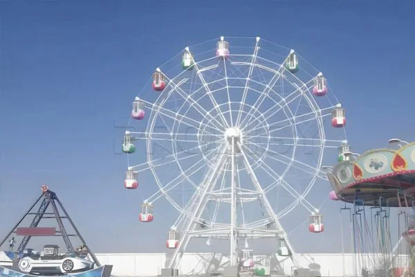 30M-Flower-Basket-Ferris-Wheel-for-Sale Продается 30-метровое колесо обозрения в виде цветочной корзины.