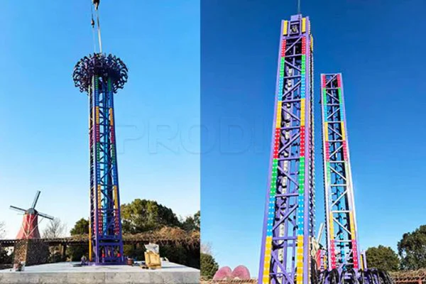未标题-4-恢复的-恢复的 38m Spinning Drop Tower Ride for sale